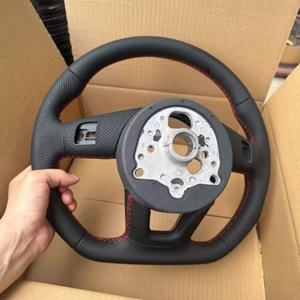 Volant personnalisé tout cuir pour Audi A3 A4 B6 <span class=keywords><strong>RS6</strong></span> C8 RS3 8V SQ8 SQ5 B8 B8.5 B9.5 Q3 S3 R8, style sport - Product Image 5