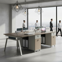 Table de bureau modulaire pour 2 à 4 personnes, fabriquée en usine, poste de travail, bureau pour employés, table ouverte