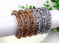 B1152 Élastiques à cheveux en spirale pour femmes et filles, élastiques à cheveux en forme d'anneau, corde à cheveux extensible en forme de léopard, fil téléphonique