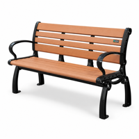 Banc de jardin robuste pour extérieur, patio, espace public, résistant aux intempéries, sans entretien, antirouille, design contemporain à lattes
