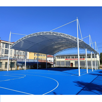 Structure de toit en membrane tendue PVDF pour court de pickleball extérieur, abri solaire, auvent, directement de l'usine