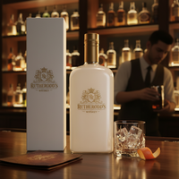 Groothandel 750ml rechthoekige platte super-flint glazen fles lege fles voor sterke drank wodka whisky gin rum accepteert aangepaste verpakkingsdoos fabriek