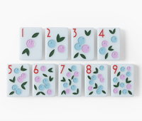 Collection Mahjong Bleu Doux de Luxe Moderne AERIN - Tuiles de Mahjong Américaines en Acrylique - Jeu Personnalisé en Gros