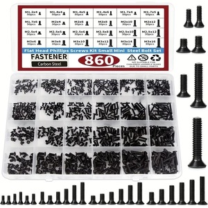 Sanya <b>Miniature</b> Computer Screw Set 250/860 Pcs Black Carbon Steel Sink Head Machine Screws For Electronics Repair - Product Image 5