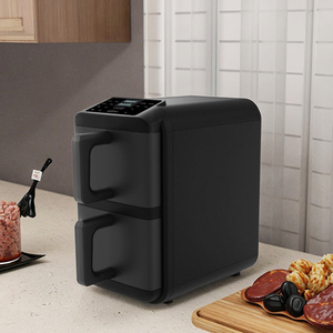 Doppia caldaia (5L + 5L) 10L Touch Screen elettrico in acciaio inox friggitrice ad aria forno con comando digitale per uso domestico commerciale - Product Image 2