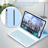 Casing Tablet Magnetik Samsung Galaxy Tab S10 PLUS S9 FE S8 PLUS S7FE dengan Slot S Pen dan Keyboard Nirkabel