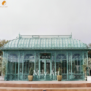 MILY Large Outdoor <strong>Victorian</strong> <strong>Garden</strong> Wrought Iron Glass Gazebo Designs for Decoration - Product Image 5