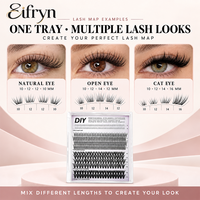 Kit d'extensions de cils faites à la main Eifryn, longueurs mixtes, volume léger 3D-5D CC, épaisseur 0,03 mm, grappes de cils en vison et cachemire