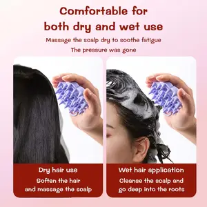 Soft Silicone Hair Scrubber For Hair Growth Head Massage Dry Wet Shower Hair Brush For Women Men Adult Child