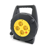 Enrouleur de câble de rallonge 4 voies de 20 m, norme européenne, avec câble H05VV-F 3G1.0mm2, certifié CE/TUV GS, IP20, pour appareils électroménagers