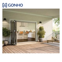 GONHO Chine Top 10 Usine de fabrication, système automatique de porte pliante, porte pliante en aluminium, porte coulissante pliante pour patio