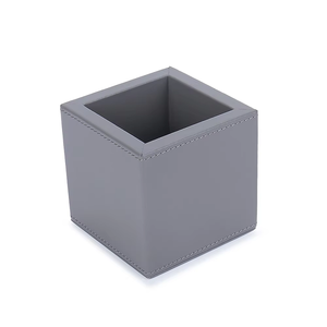 Organizzatore di Cancelleria di Alta Qualità in Pelle PU Grigia + MDF, Portapenne Quadrato per Ufficio e Scuola - Product Image 4