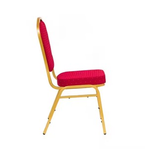 Chaise de conférence empilable moderne avec pieds en fer et tissu confortable pour banquets d'hôtel - Product Image 2