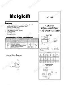 MCIGICM SI2305 P-CH 8V 5.8A SMD mosfet transistor SOT-23 SI2305 MOSFET SOT23-3