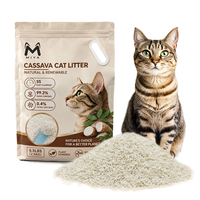 Litière pour chat en manioc de qualité supérieure, à base végétale, agglomération rapide, hautement absorbante, faible poussière, contrôle des odeurs, biodégradable, vente en gros OEM