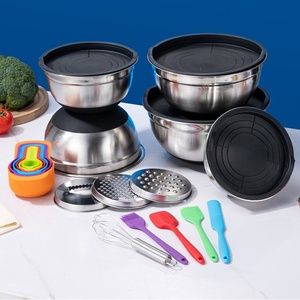 Ciotola per insalata con coperchio in silicone, ciotola da cucina in acciaio inossidabile ispessito - Product Image 4