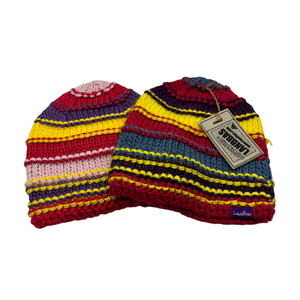 หมวกบีนนี่ไหมพรมถักสำหรับผู้หญิง คุณภาพสูง ผลิตจากอะคริลิก 100% ลายถักเรียบและลายถักมุก สีรุ้ง เหมาะสำหรับเล่นสกี - Product Image 2