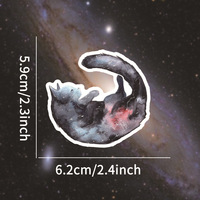 50Pcs Cartoon Starry Sky Black Cat Graffiti Stickers for Bottle Wall Decor Cute Kitty Sticker