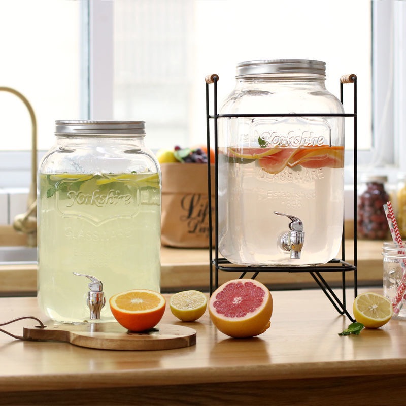 3~10l glass cold water barrel soaking wine bottle juice jar glass storage jar