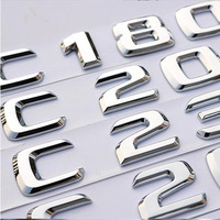 Autocollant de coffre de voiture plat argenté C180 C200 C220 C230 C250 C260 C280 C300 pour Benz
