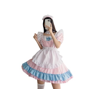 Maid Outfit Cosplay Costume Women Plus Size Pink Blue Apron Dress Spring 2025 Role Play Anime Game Polyester - Product Image 2