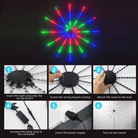 Feux d'artifice intelligents RGBIC Télécommande APP Décoration de fête intérieure Eau courante Lumière d'étoile pleine couleur Bande lumineuse LED