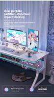 Ensemble table et chaise de jeu Suessen 2024, blanc pur, pieds en métal en forme de C, bureau d'ordinateur polyvalent pour la maison, e-sport, élégant et de style exécutif