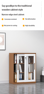 خزانة ملفات فولاذية حديثة صغيرة ببابين أفقيين للتخزين في المنزل والمكتب وغرفة النوم، متينة للاستخدام التجاري وتنظيم الملفات - Product Image 4