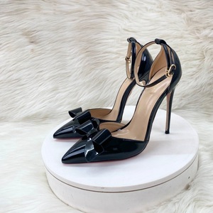 Sandalias de Tacón Alto con Lazo, Estilo Personalizado, Color Negro, Verano 2025, Zapatos de Mujer, 10CM 12CM, Nuevos - Product Image 5