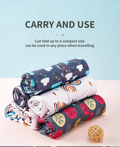 Tapis à langer Happyflute lavable, imperméable, pliable, réutilisable, imprimé, en velours doux, pour bébé, 40*70cm - Product Image 3