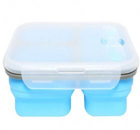 Lonchera Plegable Personalizada, Lonchera Bento de Silicona con Dos Compartimentos, Lonchera de Silicona al por Mayor - Product Image 3