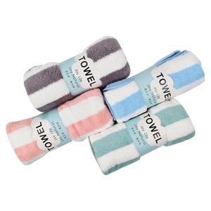 Ensemble de serviettes de bain et de visage classiques de luxe en microfibre compressée rayée ultra-fine pour adultes 70*140 cm 35*75 cm, douces et absorbantes, idéales pour la maison, coffret cadeau - Product Image 3