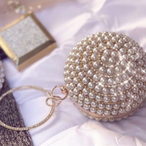 Bolso de mano con cuentas para mujer, decoración de perlas blancas, bolsos de noche, bolso de boda para la noche - Product Image 3