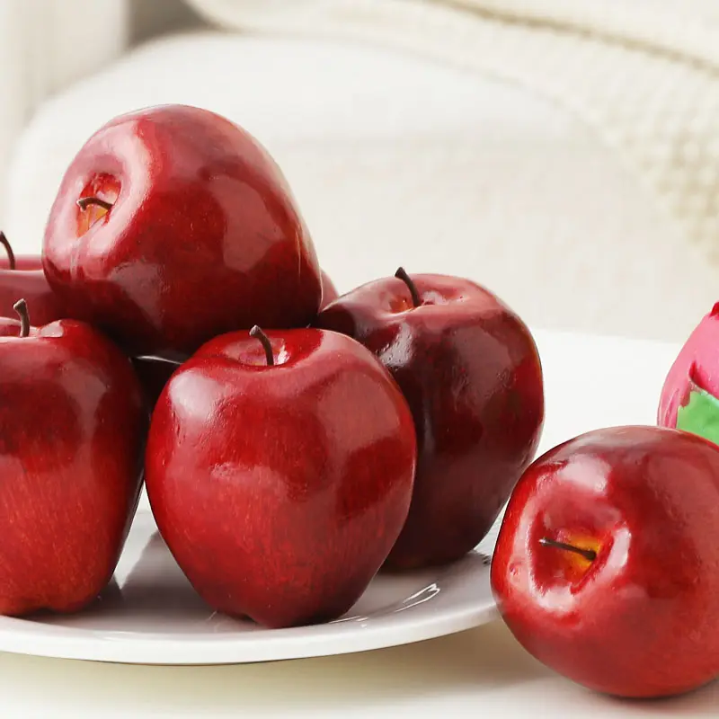 Fake Fruit Red Delicious Apple for Decoration Realistic Props Lifelike Decorative Artificial Fruit for Display