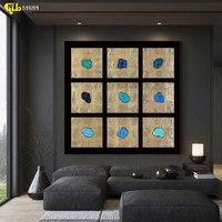 Peinture sur toile 3D abstraite décorative moderne en feuille d'or, faite à la main, haut de gamme, pour salon