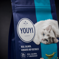 Sacs à fond plat personnalisés pour aliments pour animaux de compagnie, 3 saveurs, sacs à friandises de qualité alimentaire, impression personnalisée, faible MOQ, fournisseur d'emballages