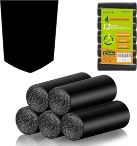 Small Trash Bags, 100 Counts Disposable Mini Biodegradable Unscented Black Garbage Bags, Bulk Tiny Can Liners for Kitchen - Product Image 1