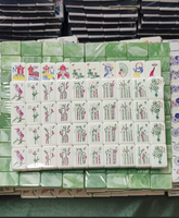 Set Ubin Mahjong Batu Giok Akrilik 3 Lapis Custom Goddess Miss Classic Malachite Mahjongg