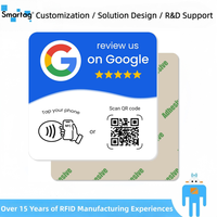 Support de carte de visite intelligent personnalisé en acrylique avec code QR NFC pour avis Google, idéal pour les magasins de détail