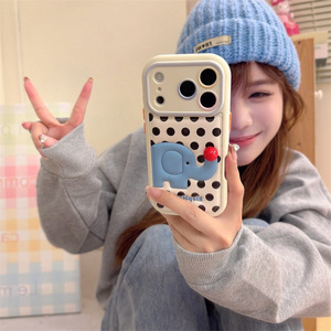 เคสโทรศัพท์หนังลายจุดสไตล์เกาหลี 3 มิติ รูปช้างจมูกแดง สำหรับ iPhone 17 Pro Max 16 15 14 ป้องกันการกระแทก - Product Image 3