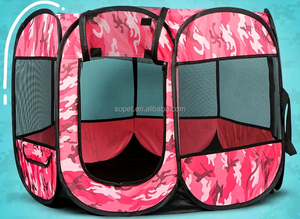 Camouflage Portable Tente Pliante Parc Chat Chiens Respirant Caisse Maison Chiot Cage Clôture Parc Tente - Product Image 3