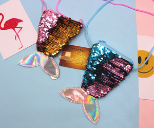 Commercio all'ingrosso ragazze sirenetta Seashell piccola borsa del partito molti colori borsa della moneta di paillettes regali popolari - Product Image 4