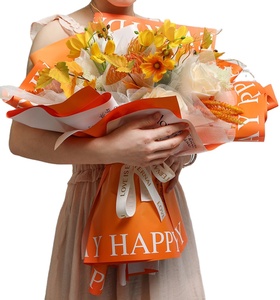 Drap en satin pour le bouquet de <span class=keywords><strong>fleurs</strong></span>, meilleurs voeux, emballage étanche, nouveau design - Product Image 1