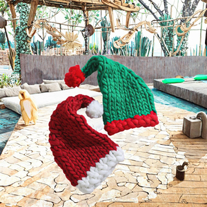 MADESHINE – Nouveauté de Noël : Bonnets de Père Noël en tricot éco-responsable, rouges et verts, pour adultes et enfants, parfaits pour les fêtes d'hiver - Product Image 2