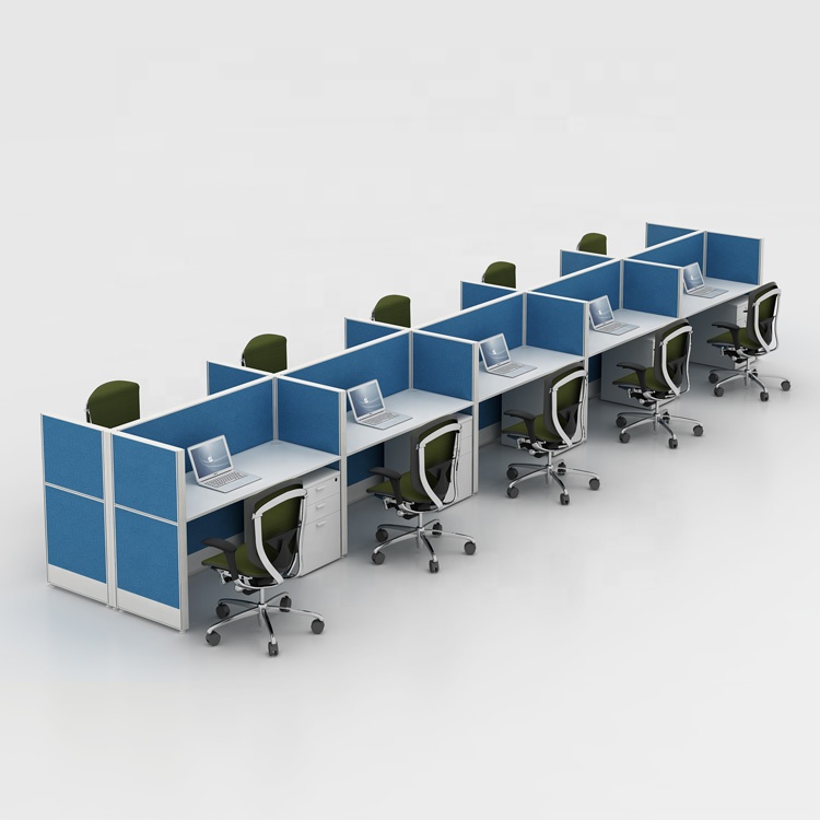 Cubículo Foshan Fabricantes Design Moderno Partições De Mesa De Escritório 10 Pessoas Call Center Office Workstation