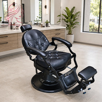 Fauteuil de barbier hydraulique moderne, chaise de salon de coiffure durable avec massage du dos pour mobilier de salon de coiffure commercial
