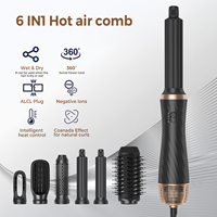 Sèche-cheveux professionnel 6-en-1 multi-styles Coanda à enroulement automatique, 1000W haute vitesse, pour boucler et coiffer en une seule étape