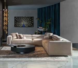 ハイエンドイタリア高級ソファリビングルームソファセットモダンモジュラーL字型ソファヌバックファブリック家庭用ソファ家具 - Product Image 3