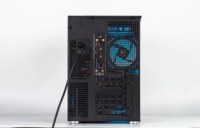 Gabinete de Juegos de Escritorio Negro de Aleación de Aluminio, Torre Media para PC E-ATX, ATX, Micro ATX, Mini ITX, con Estado de Stock, Todo en Uno