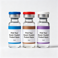 Étiquettes en vinyle imperméables personnalisées de qualité supérieure avec forme sur mesure et adhésif durable pour flacons en verre de 3 ml, 5 ml, 10 ml